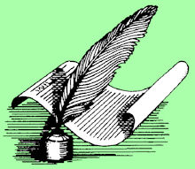 quill pen and parchament paper