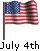 July 4th waving American flag