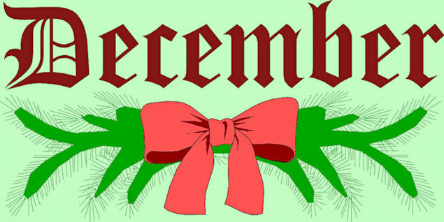 December with pine wreath