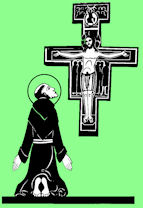 St. Francis of Assisi before San Damiano Crucifix