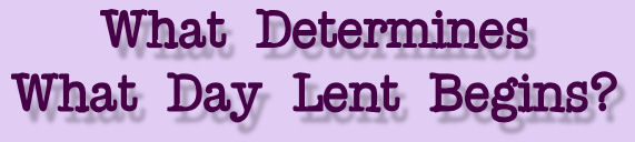 What determines what day Lent begins? 