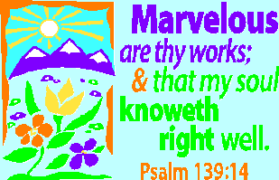 Ps. 139:14 "Your works are wonderful, I know that full well."