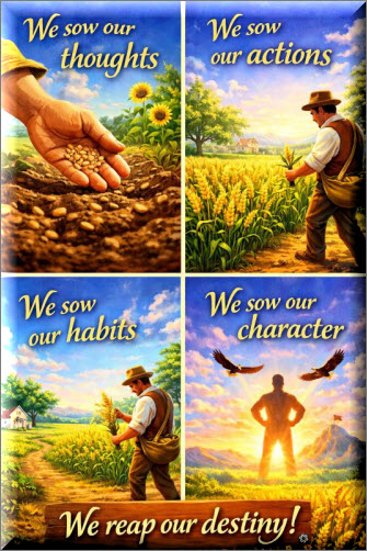 We sow our thoughts, we reap our destiny