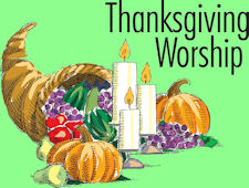 Thanksgiving Worship - Cornucopia with pumpkins
