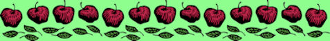 line of red apples