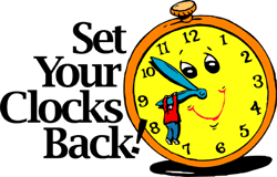 Set your clocks back - November 1