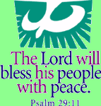 Descending dove - The Lord will bless his people with peace. PS. 29:11