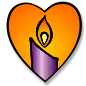heart with candle flame