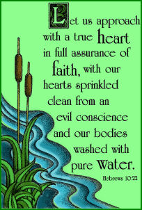 washed with clean water - Heb. 10:22