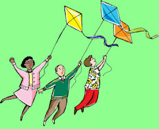 Flying kites