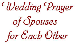 Wedding Prayer of Spouses for Each Other