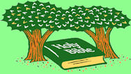 Holy Bible under two trees