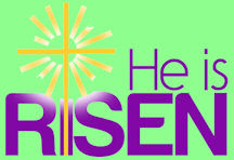 He is risen! with illuminated Cross