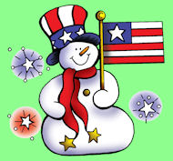 Patriotic snowman